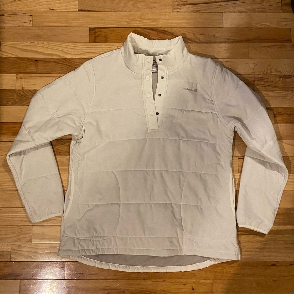 White avalanche pullover jacket